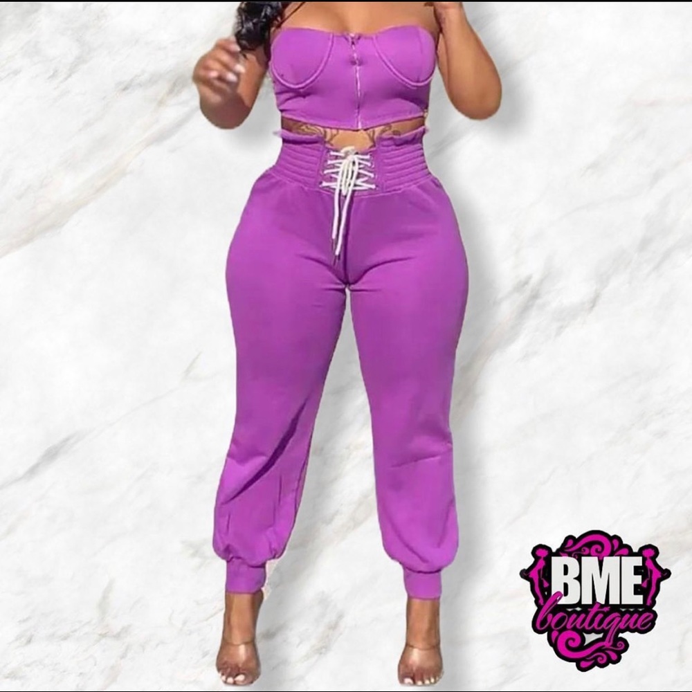 2 piece corset pants set